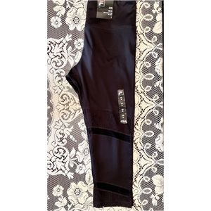 NEW - FILA SPORT High Rise Fitted Black Capri with Lace Cutouts (Medium)